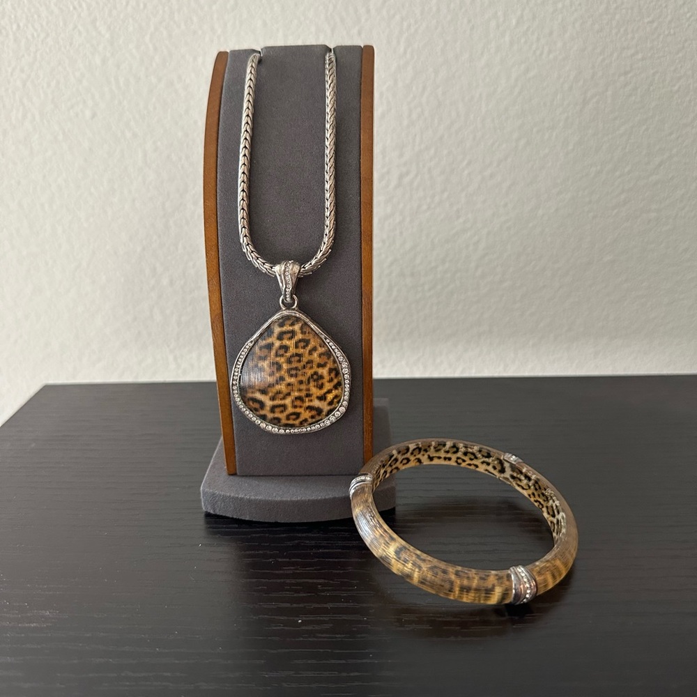 Brighton “Trinity” Leopard necklace with matching bracelet